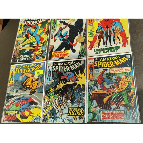 413 - Marvel Comics: 1960's onwards The Amazing Spider-man 81, 82, 83, 84, 86, 87, 89 (UK and US pricing v... 