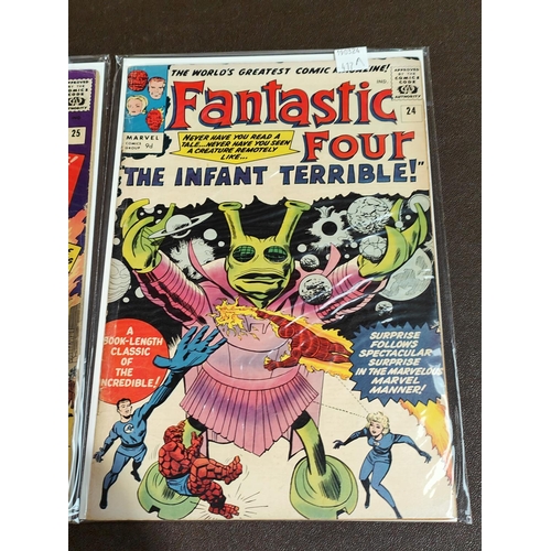 417A - Marvel Comics: 1960's Jack Kirby and Stan Lee, Fantastic Four issue 24 and 25 UK price variant