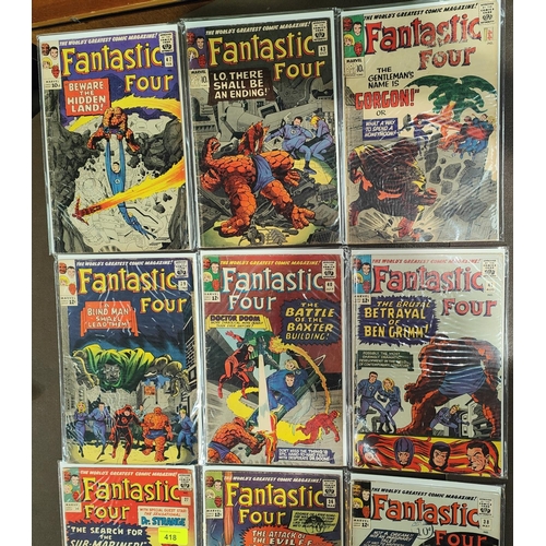 418 - Marvel Comics: 1960's Jack Kirby and Stan Lee Fantastic Four 27, 36, 38, 39, 40, 41, 43, 44, 47 (UK ... 