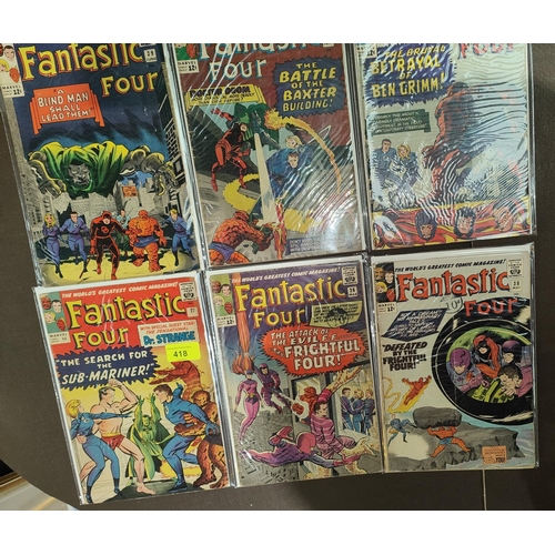 418 - Marvel Comics: 1960's Jack Kirby and Stan Lee Fantastic Four 27, 36, 38, 39, 40, 41, 43, 44, 47 (UK ... 