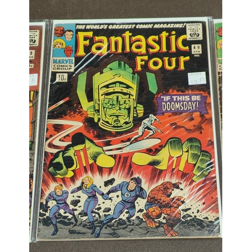 418A - Marvel Comics: 1960's Jack Kirby and Stan Lee Fantastic Four issues 48, 49, 50 Galactus trilogy feat... 