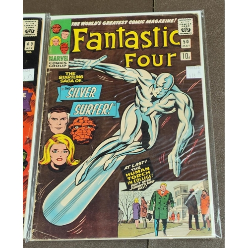 418A - Marvel Comics: 1960's Jack Kirby and Stan Lee Fantastic Four issues 48, 49, 50 Galactus trilogy feat... 