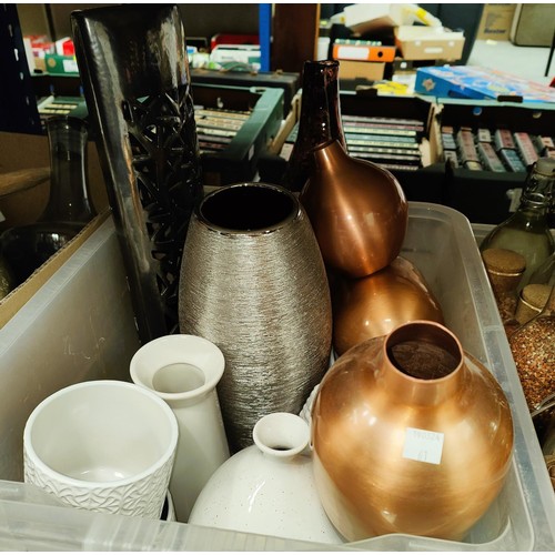 61 - A selection of modern decorative ceramic and other vases etc