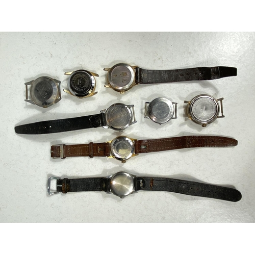 731F - Eight various vintage gents wristwatches