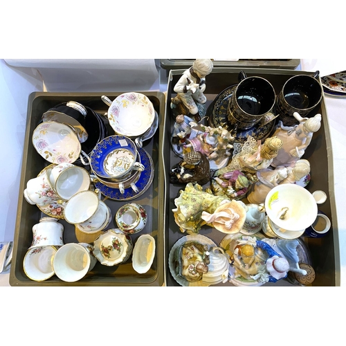 573 - A collection of ceramic cups and saucers, various part sets, ceramic figures etc