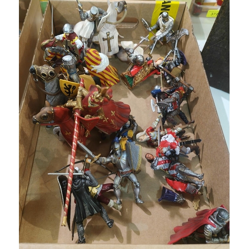 352 - A large selection of SCHLEICH Medieval Knights on horseback (14) and similar armed figures