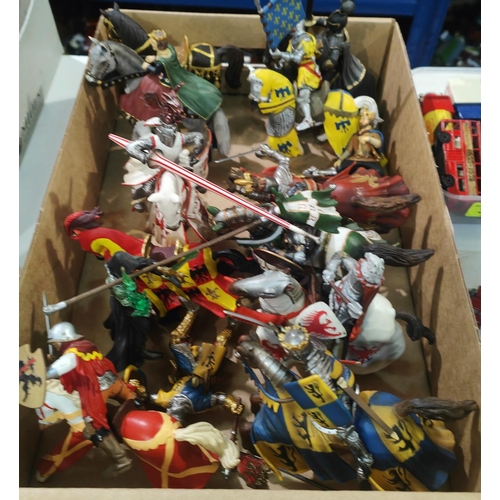 352 - A large selection of SCHLEICH Medieval Knights on horseback (14) and similar armed figures