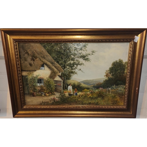 835 - F.R. Offer:  Cottage in the New Forest & On the Avon near Bath, 24 x 39cm, framed