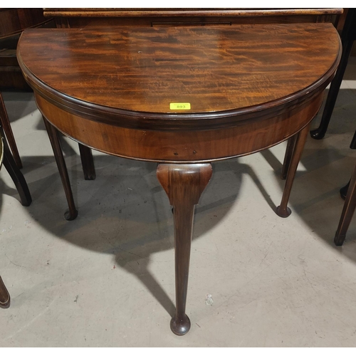 893 - A 1930's workbox/occasional table; a mahogany demi-lune hall table; a reproduction wine table; a lar... 