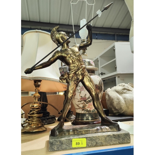 89A - A bronzed figure with spear:  Achilles