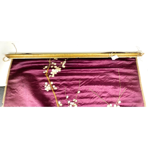 514C - A Chinese/Japanese silk wall hanging