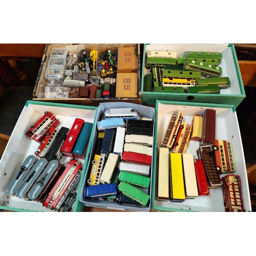 341 - A large collection of diecast trucks and cars etc