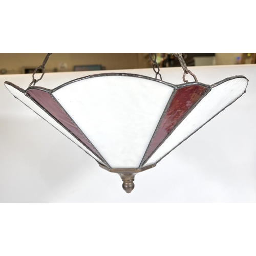 562A - A tiffany style glass ceiling hanging light.