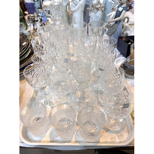 594A - A selection of cut glass decanters and drinking glasses