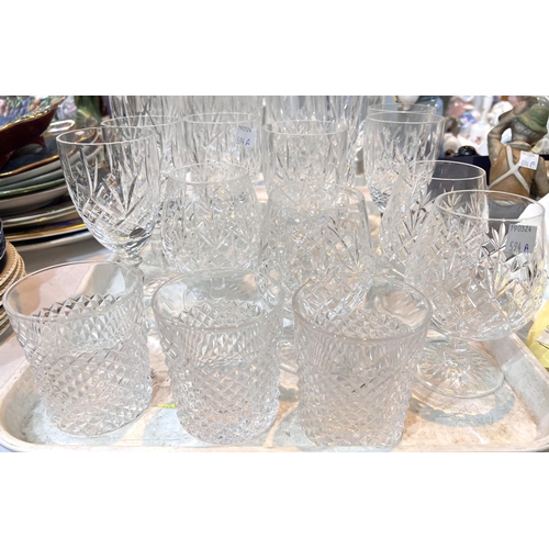 594A - A selection of cut glass decanters and drinking glasses