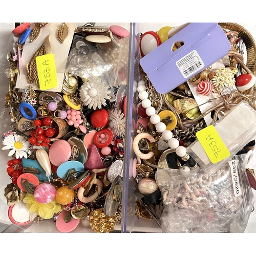 753A - A large quantity of costume jewellery and dress items, together with 4 jewellery boxes.