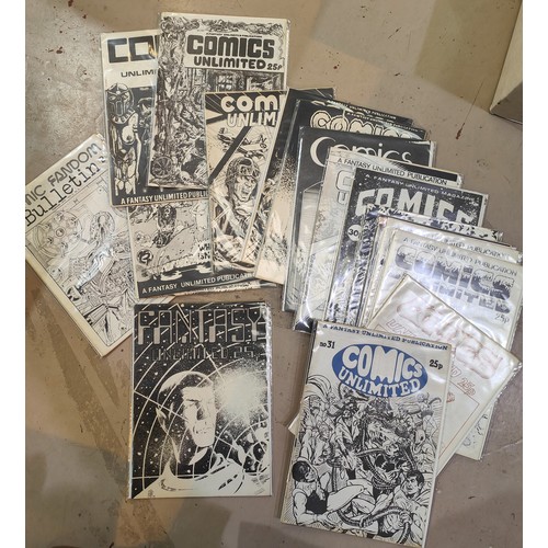 381 - British Comic Fanzine: A collection of 1970's onwards Fantasy/comics unlimited 18 issues, Jack Kirby... 