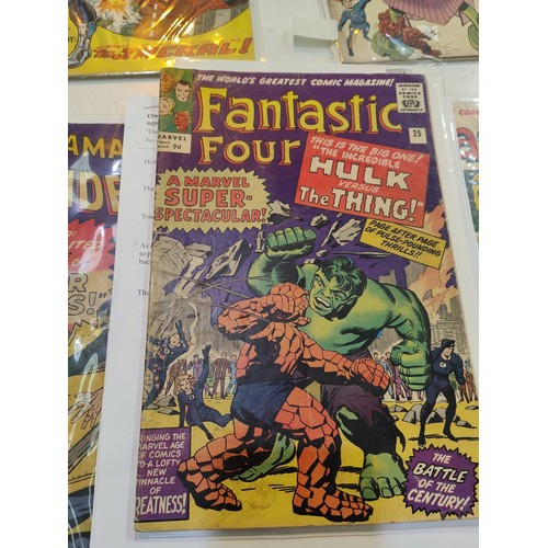 417A - Marvel Comics: 1960's Jack Kirby and Stan Lee, Fantastic Four issue 24 and 25 UK price variant