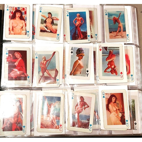 148 - A large folder of vintage pin up and glamour nude playing cards