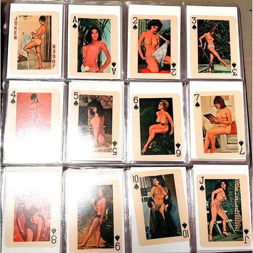 148 - A large folder of vintage pin up and glamour nude playing cards