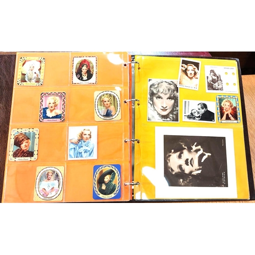 151 - Two albums containing a collection of cards; etc., relating to Marlene Dietrich, one 15 pages, one 2... 