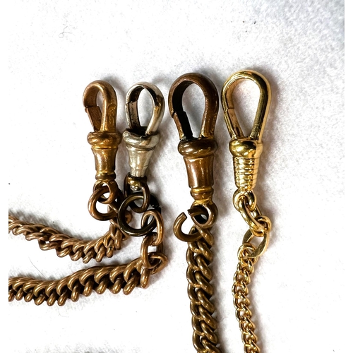 756 - 4 vintage watch chains and one similar modern