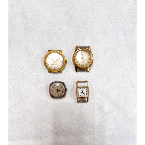 759 - 4 gents wristwatches including Rotary, Buler, Dreffa etc, no straps, (Dreffa glass a.f)