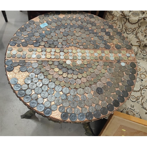 943 - A 19th century Britannia style pub table with a depiction of the head of W.G. Grace, the cricketer, ... 