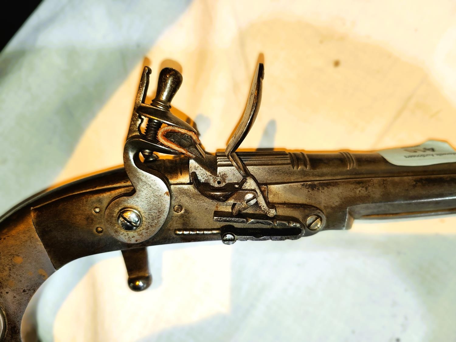 A Scottish highlands Murdoch style replica steel flintlock pistol, rams