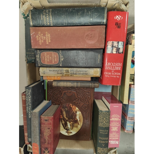 216 - A collection of Charles Dickens leather effect bound works and a selection of other books; a collect... 