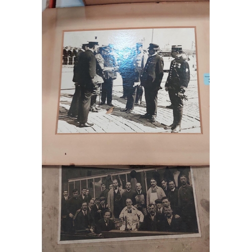 263 - WWI period, 4 photographs of King George V on a naval visit possibly in France, each 19 x 23cm and o... 