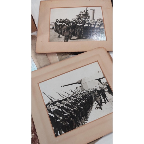 263 - WWI period, 4 photographs of King George V on a naval visit possibly in France, each 19 x 23cm and o... 