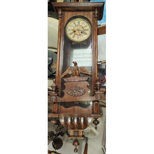 178 - An early 20th century Vienna wall clock and two Napoleon cased mantel clocks