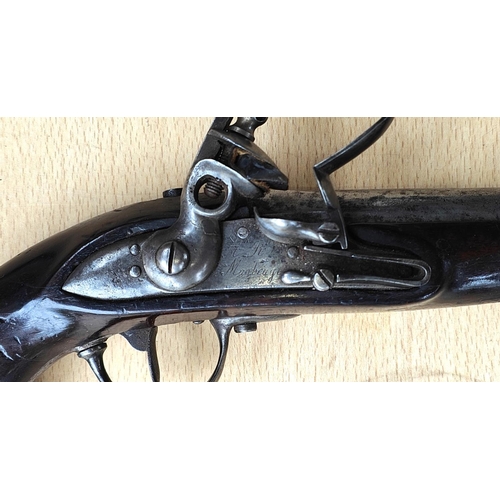 294 - A French Police flintlock pistol, signed on lock plate, length 23.5cm