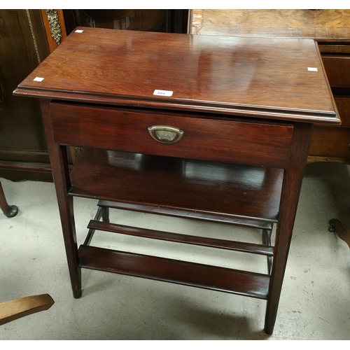 884 - A Chinese style style/altar table with single drawer below, length 67cm