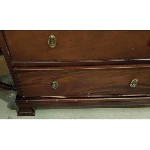 952 - A reproduction narrow mahogany 7  drawer side cabinet