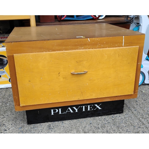 996 - A vintage shop base unit with drawer lettered 'Playtex'