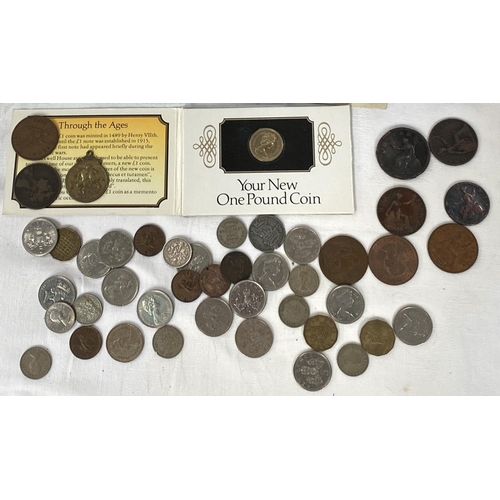 13 - A selection of mixed GB decimal and pre decimal coins including crowns