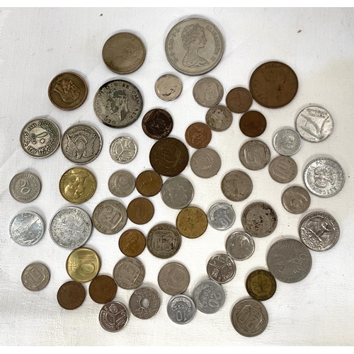14 - A collection of world coinage including Kon, etc