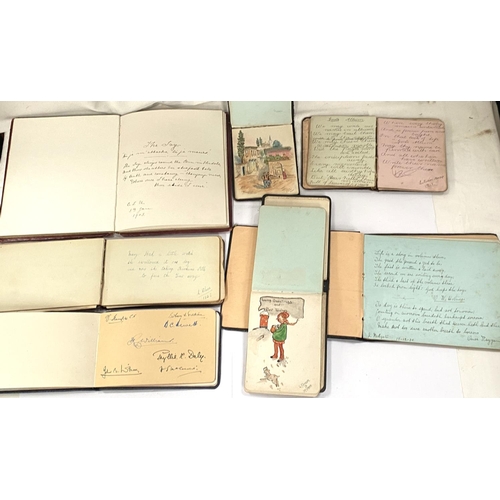 186 - A collection of Edwardian and later autograph books.