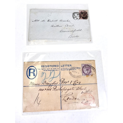 213 - GB: QV, 1881 1d lilac, a selection of 30 used examples on covers etc. and a QV £1 lilac (a/f)