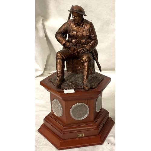 250 - Two Danbury Mint commemorative sculptures: WWI Centenary and 