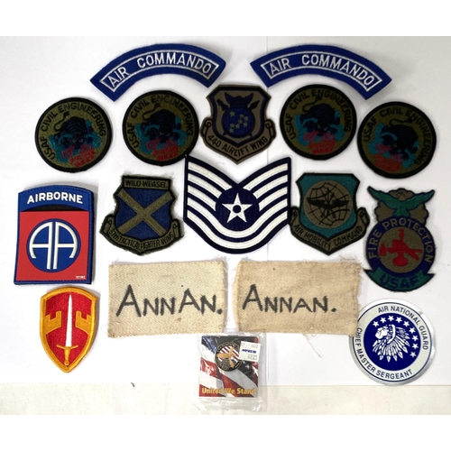 260 - A collection of modern cloth and other US Army and Airforce badges