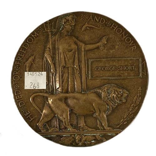 268 - A WWI Death Plaque, 