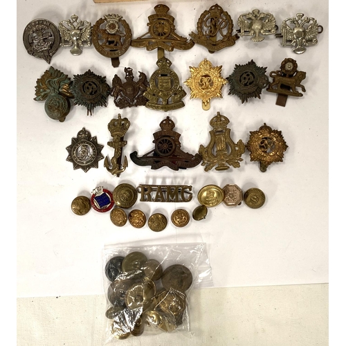 269 - A collection of military badges and a selection of cavalry badges etc