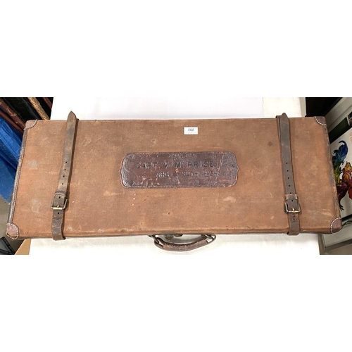 292 - Scottish Interest: A good quality early 20th century canvas and leather rectangular rifle carry case... 