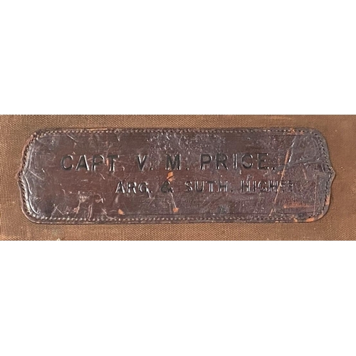 292 - Scottish Interest: A good quality early 20th century canvas and leather rectangular rifle carry case... 