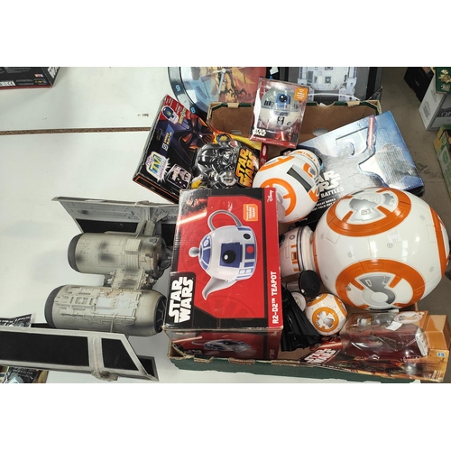 333 - STAR WARS: a collection of Star Wars Episode III pins, R2-D2  boxed tea pot, clocks, bomber and othe... 