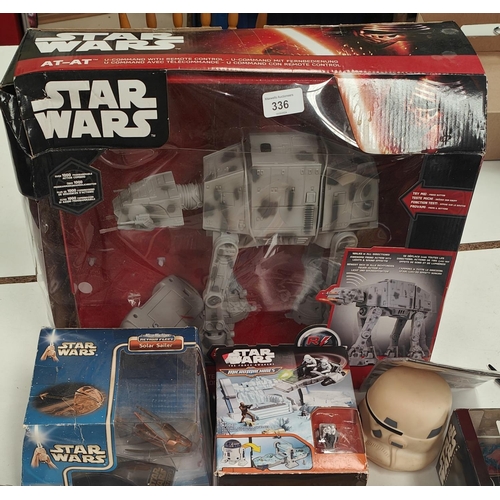 336 - STAR WARS: a remote control AT-AT walker, micro machines Solar Sailor, Star Wars operation etc