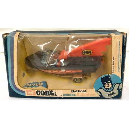 363 - Corgi Batman 107 Batboat in original box (a.f faded and split)